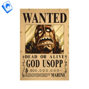 Poster One Piece GOD USOPP 42x28.5 cm Carta Kraft Gialla - Picture 1 of 4