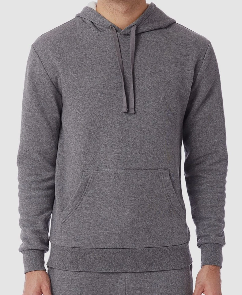 Sudadera con capucha pulóver con cordón ecológico gris alternativo para hombre talla pequeña $56 Foto 1 de 2