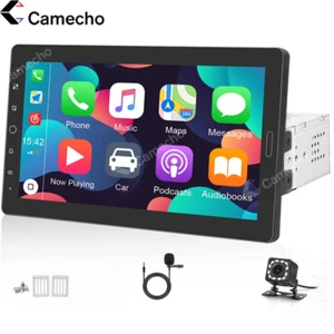 Apple/Android Carplay 10.1" Car Stereo Radio Bluetooth 1 Din Touch Screen Camera - Picture 1 of 12