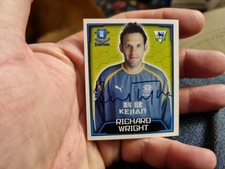 SIGNED RICHARD WRIGHT, EVERTON 2004 MERLIN'S  F.A PREMIER LEAGUE STICKER