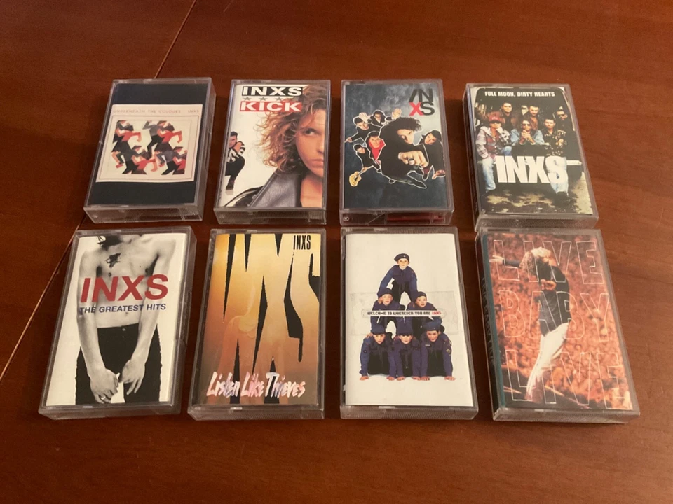 Lotto 8 MC MUSICASSETTE RARE!!!! INXS cassette lot!!!! SUPER!!!! - Immagine 1 di 1