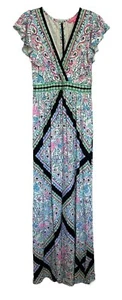 LILLY PULITZER Größe 6 Roselle Let’s Get Wild Strick Flatterärmel Maxikleid Neu mit Etikett - Bild 1 von 9