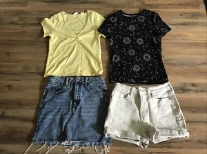 Lot Of 6 TEEN GIRLS CLOTHING Skirt Shorts Summer Tops - Picture 1 of 10