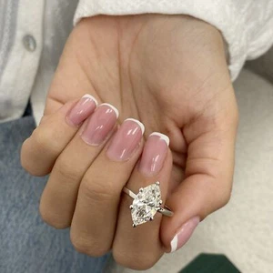 14k White Gold Solitaire Engagement Ring 3Ct Marquise Labcreated Diamond E-F/VS1 - Picture 1 of 12