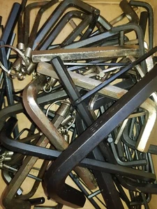 100+ assorted Allen HEX KEYS  17 10 8 7 6 5 4 3 2 12mm AF 5/8 7/16 3/8 5/16 1/4" - Foto 1 di 1