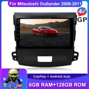 Radio de coche 9" Android 13 Carplay para Mitsubishi Outlander DAB+ GPS NAVI 6+128G BT - Imagen 1 de 12