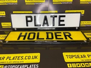 1 x 3D Gloss Gel - Quick Release - Number Plate Holder Surround PORSCHE: WHITE - Picture 1 of 4