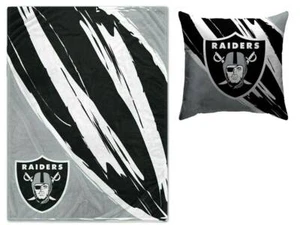 Las Vegas Raiders NFL 60'' x 80'' Retro Jazz Blanket with 18" x 18" Pillow - Picture 1 of 4