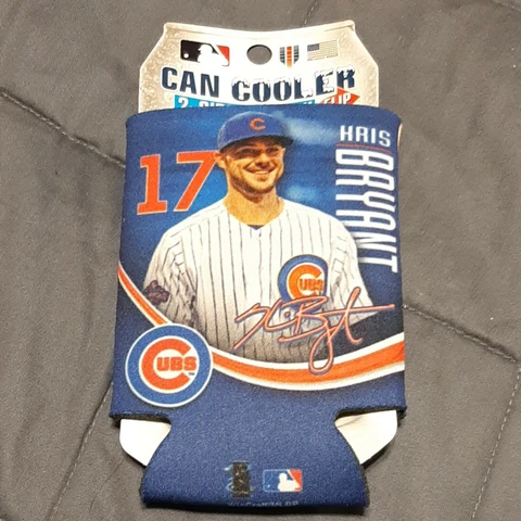 CHICAGO CUBS #17 BRYANT KOOZIE CAN COOLER NEW DOUBLE SIDED FLAT Cover