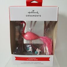 Hallmark Christmas Ornament Flamingo on Roller Skates 2021 Pink Feather