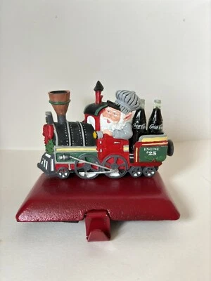De Colección Coca-Cola Coca-Cola Hierro Fundido Navidad Medias Soporte Papá Noel Tren Foto 1 de 4