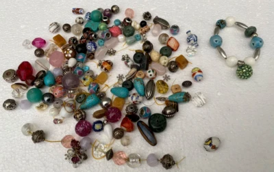 Perlen Mix  Glas  Schmuckherstellung Im Inneren befinden sich Edelsteine 460 g - Bild 1 von 4