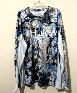 CAMISA PARA HOMBRE 2XL HUK RENDIMIENTO PESCA MANGA LARGA ESCALA DE PESCADO ESTAMPADO DOP UPF NUEVA - Imagen 1 de 5