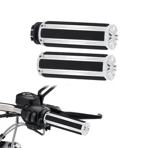 1" Chrome Motorcycle Hand Grips Fits For Dyna 96-17 Softail 95-15 Touring 96-07 - Picture 1 of 11
