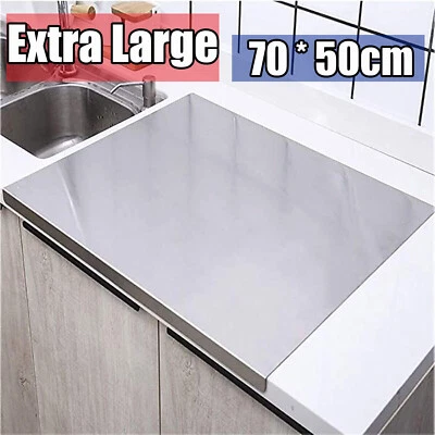 Protector de encimera de tabla de cortar de acero inoxidable con voladizo delantero Foto 1 de 4