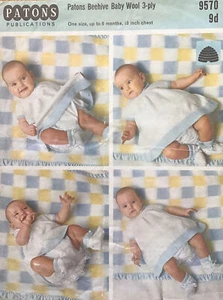 Vintage Baby Knitting Pattern for Dress/Bootees 4ply1 Size 18” Up to 6 Months 64 - Picture 1 of 1