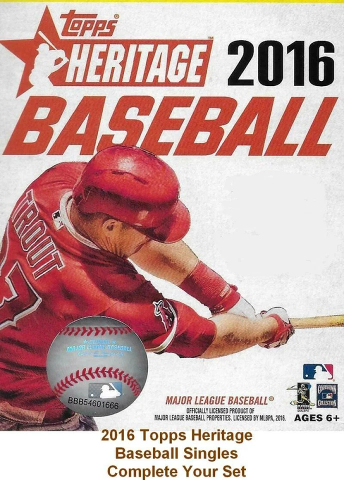 2016 Topps Heritage Baseball Cards Complete Your Set Pick Singles From 201-425 - Image 1 of 1