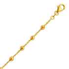 14k Solid Yellow Gold Dainty Stationed Bead Bracelet - Stamped 14k 