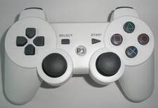 PS3 White Controller for Playstation 3 console, Replacement P3 generic gamepad