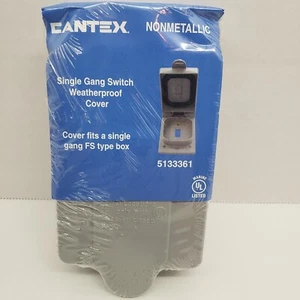 Cantex Single Gang Switch Cover NONMETALLIC Weatherproof Gray #5133361 - Picture 1 of 2