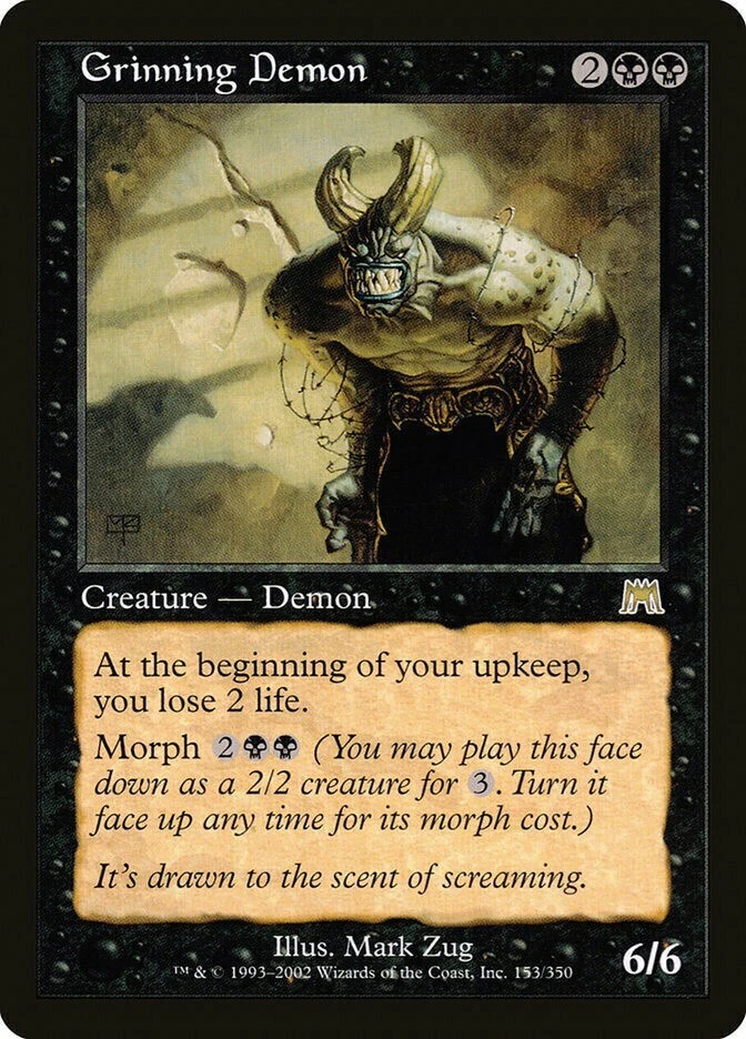 GRINNING DEMON - MTG Onslaught Rare Creature - Image 1 of 1
