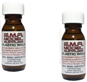 Plastruct EMA Plastic Weld 2 x 57ml Bottles Liquid Polystyrene ABS Cement T48P - Picture 1 of 1