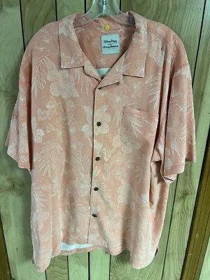 Camisa Hawaiana Tommy Bahama X Disney Naranja 100% Seda Mickey Mouse Bolsillo 2XL Foto 1 de 4