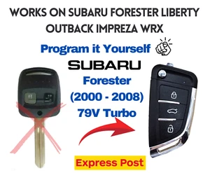 Suits SUBARU LIBERTY OUTBACK IMPREZA WRX FORESTER REMOTE TRANSPONDER FLIP KEY - Picture 1 of 5