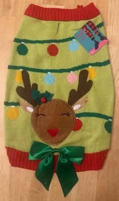 Merry Makings Oh, Deer Dog Sweater, L - Image 1 of 4