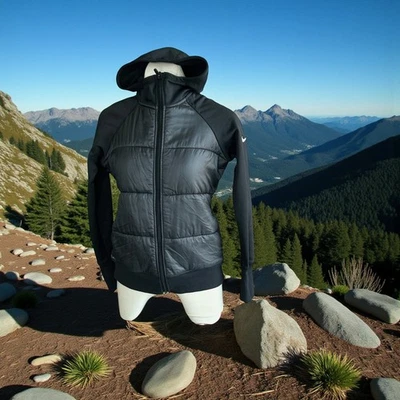 Nike Therma Fit Negro Puffer Sudadera con Capucha Cremallera Completa Chaqueta Talla Mediana Foto 1 de 4