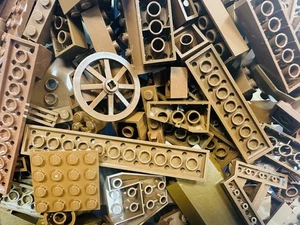 Lote de 2 libras libras Lego piezas marrones aleatorias piezas ladrillos surtidos - Imagen 1 de 3