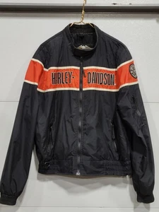 Vintage Harley Davidson Racing Motorrad Biker Zip Light Windbreaker Jacke XL - Bild 1 von 13