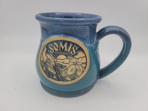 DENEEN POTTERY KAFFEE Tasse BECHER Somis CALIFORNIA blaue Glasur - Bild 1 von 4