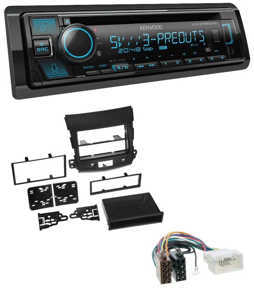 Kenwood Bluetooth USB CD MP3 DAB Autoradio für Citroen C-Crosser Mitsubishi Outl - Bild 1 von 4