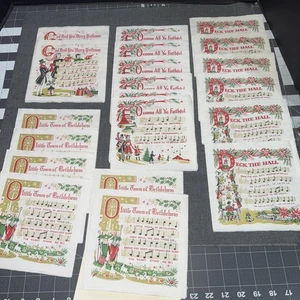 Vintage E Errett Smith 20 - 4 different songs Christmas Carol Paper Napkins - Picture 1 of 5
