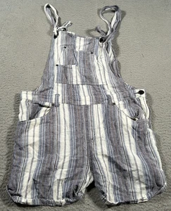 Free People Shortalls Womens 12 Revolve Slouch Overalls Linen Chambray Utility - Foto 1 di 11