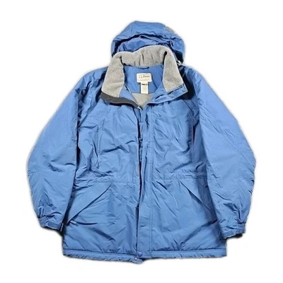 Abrigo de invierno LL Bean para hombre grande azul forrado de nailon cremallera completa chaqueta aislante 0 BDX5 Foto 1 de 4