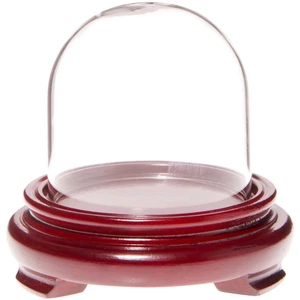 Plymor 2.5" x 2.5" Glass Display Dome Cloche (Red Wood Veneer Footed Base) - Picture 1 of 1