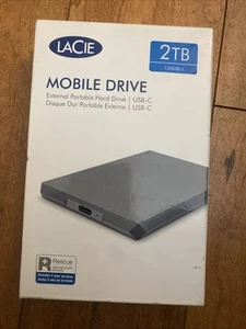 LaCie 2TB (130MB/s) USB-C External Hard Drive - NEW - Picture 1 of 7