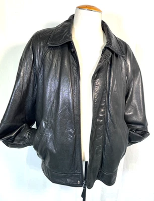 Sacks Fifth Ave Andrew Marc Luxurious Black Leather Bomber Jacket Coat Men Sz XL - Image 1 of 4
