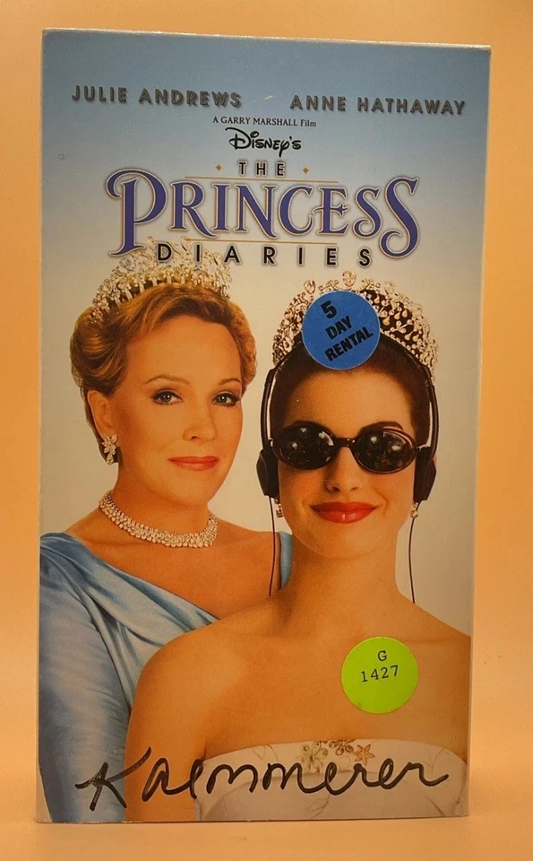 The Princess Diaries VHS 2001 Disney Slip Case Anne Hathaway Misprint Tape Label - Image 1 of 4