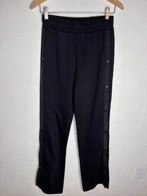 ALO Yoga Courtside Tear Away Track Pant Black Side Snap Sweatpants Women Sz S - Image 1 of 4