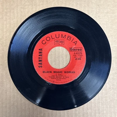 45 об/мин винтажный 7-дюймовый виниловый музыкальный автомат с одним хитом Santana Black Magic Woman - Изображение 1 из 2