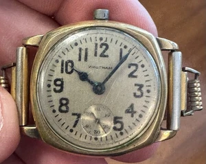 Vintage Art Deco Men's Gold Filled Elgin Mens Wristwatch For Parts Repair 31mm - Picture 1 of 3