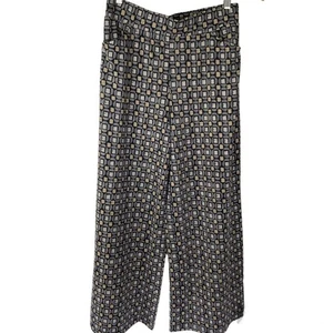 Pantalones Isaac Mizrahi Pierna Ancha Mujer S ALTOS Gris Bolsillo Geométrico Pull On Nuevos sin Etiquetas - Imagen 1 de 5