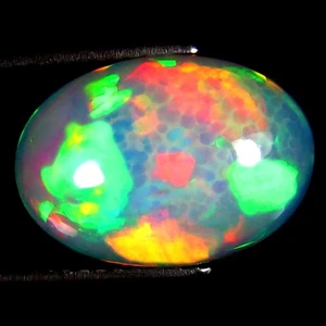 4.34 ct Oval Cabochon (15.18 x 10.67 mm) Ethiopian Rainbow Opal Gemstone - Picture 1 of 2