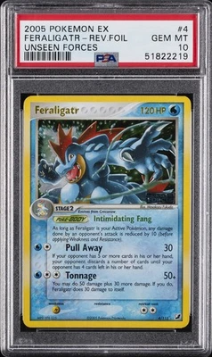 2005 POKEMON EX UNSEEN FORCES #4 FERALIGATR-REVERSE FOIL PSA 10 - Image 1 of 2