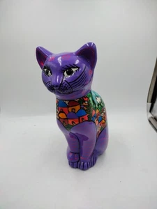 Walt Disney World Volkskunst Katze Figur lila mexikanische Südwesten Keramik EUC - Bild 1 von 4