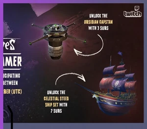 Sea of Thieves Obsidian Capstan & Celestial Steed Set Galionsfigur Rumpf Segel Flagge - Bild 1 von 2