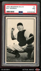 1953 Bowman B&W #6 Ray Murray Athletics PSA 7 - NM - Picture 1 of 3